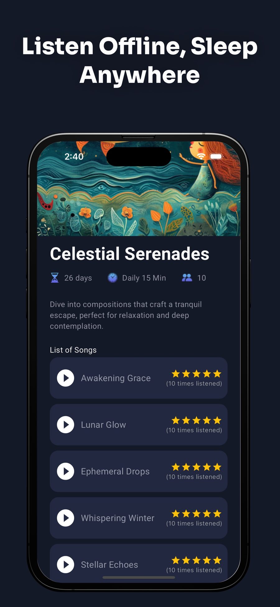 Celestial Serenades playlist in Harmony